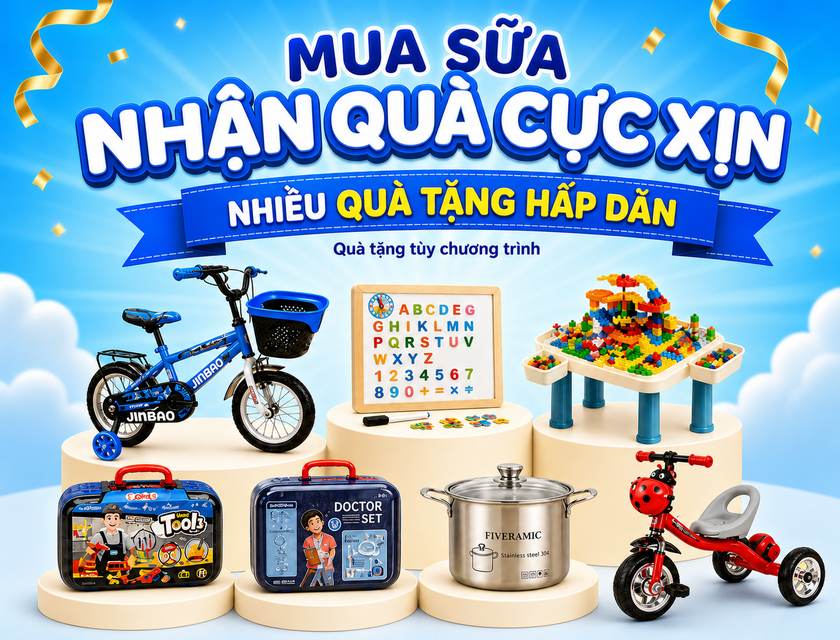 Chương trình khuyến mãi tặng quà khi mua sữa Purelac