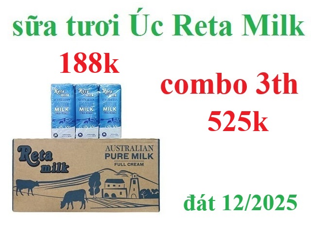 chương trình khuyến mãi sữa reta milk úc