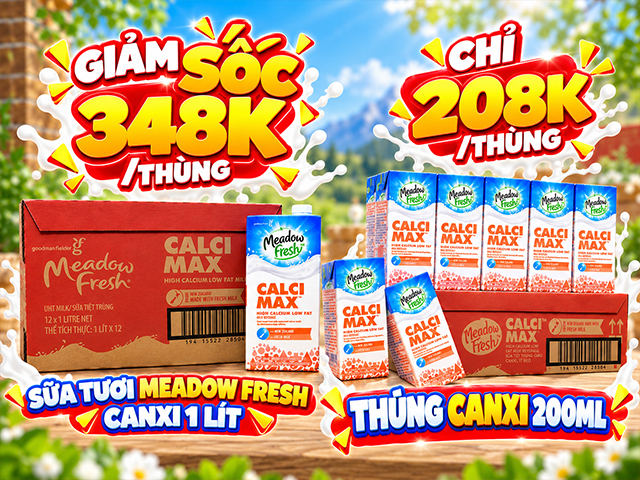 Chương trình khuyến mãi siêu sale sữa Meadow Fresh Calci max