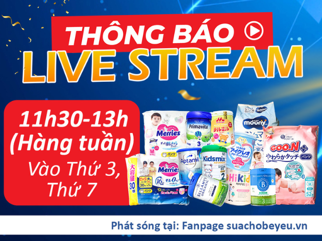 Thông báo lịch Live Stream Fanpage suachobeyeu.vn