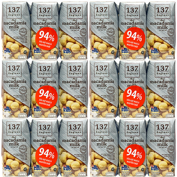 Combo 6 lốc Sữa hạt Mắc Ca Nguyên Chất 137 Degrees hộp 180ml