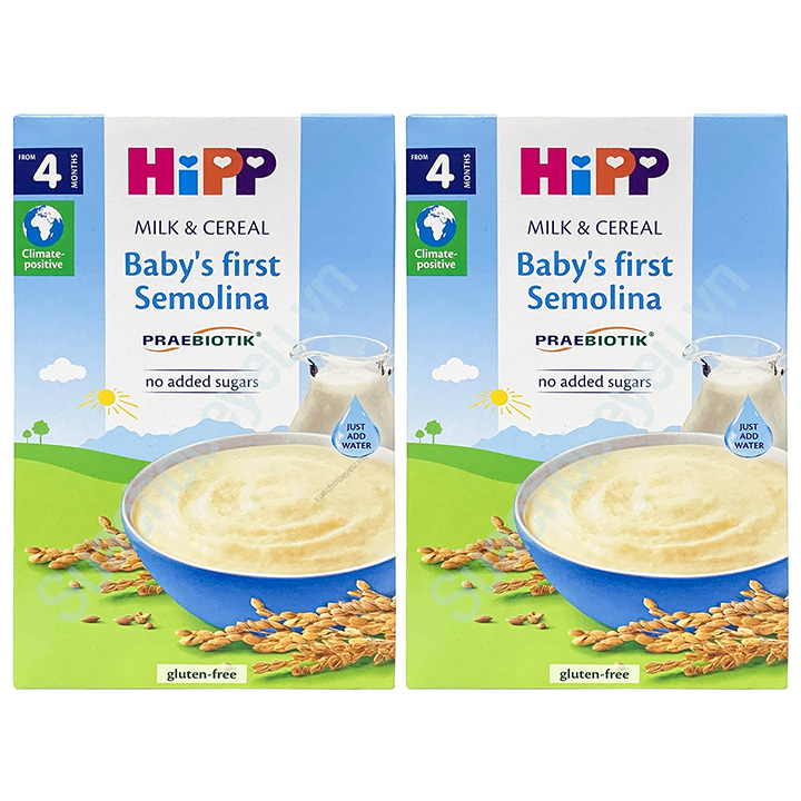 Combo 2 hộp Bột ăn dặm Hipp khởi đầu Baby's First Semolina, 250g