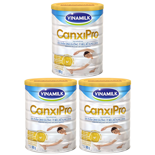 Combo 3 lon Sữa bột Canxi Pro của Vinamilk lon 900g
