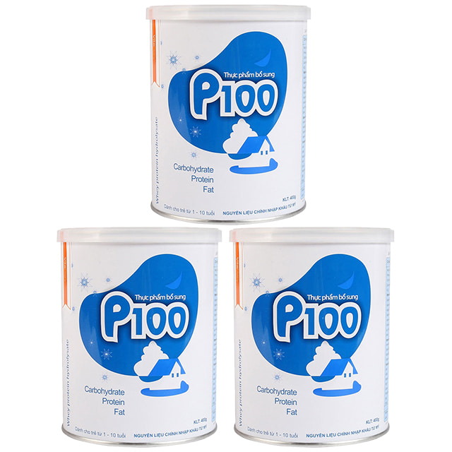 Combo 3 lon Sữa bột dinh dưỡng P100 lon 900g cho trẻ 1-10 tuổi