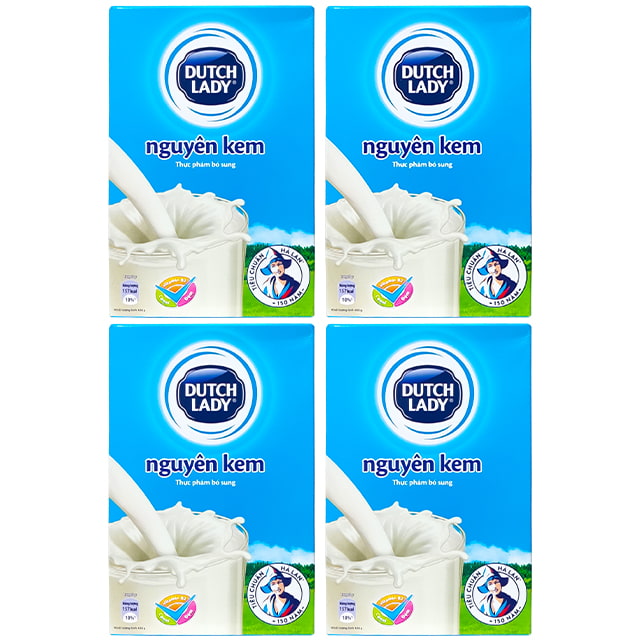 Combo 4 hộp Sữa bột nguyên kem Cô Gái Hà Lan hộp giấy 400g