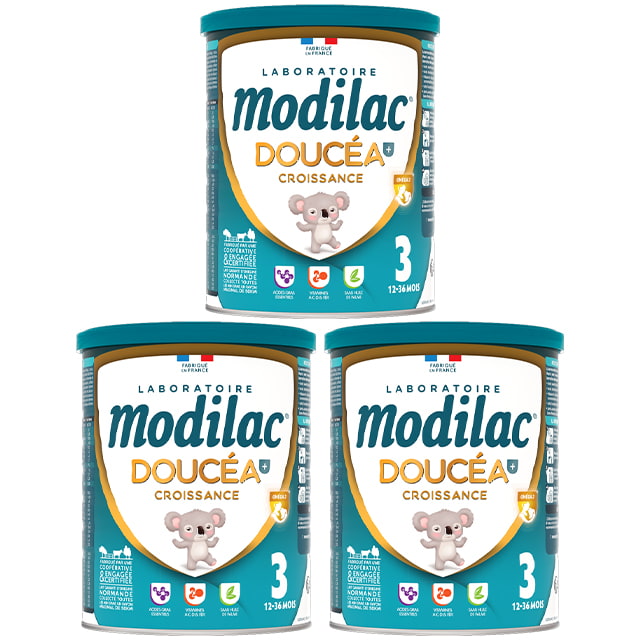 Combo 3 lon Sữa Modilac Doucéa Croissance số 3 lon 800g, cho trẻ 1-3 tuổi