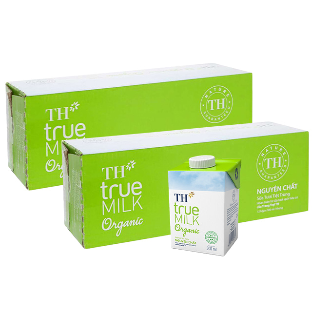 Combo 2 thùng Sữa tươi hữu cơ TH True Milk Organic hộp 500ml