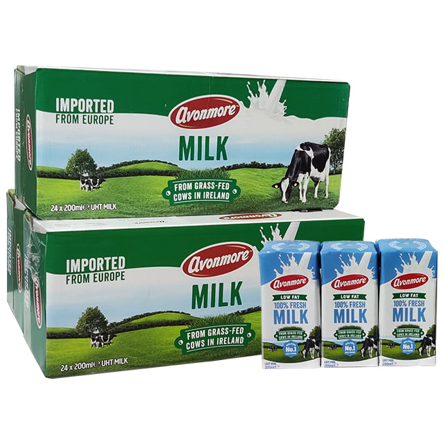Combo 3 thùng Sữa tươi ít béo Avonmore Ireland hộp 200ml