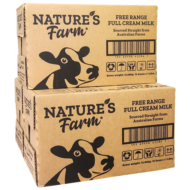 Combo 3 thùng Sữa tươi nguyên kem Nature's Farm Úc hộp 1 Lít