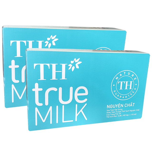 Combo 2 thùng Sữa tươi TH True Milk Nguyên chất hộp 110ml