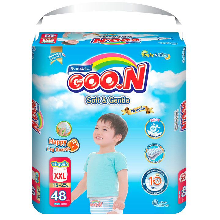 Combo 4 tã quần Goon Soft and Gentle Size XXL 48 miếng, 15-25kg