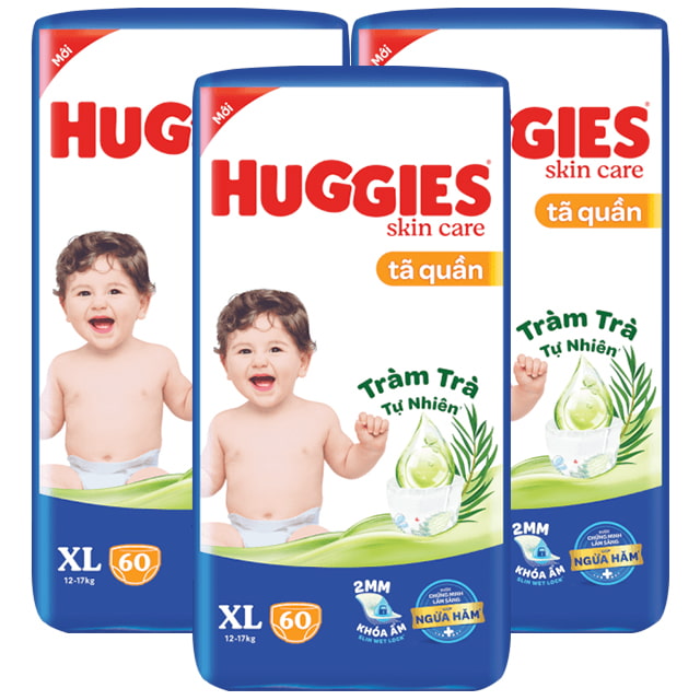 Combo 3 bịch Tã quần Huggies size XL 60 miếng cho trẻ 12-17kg