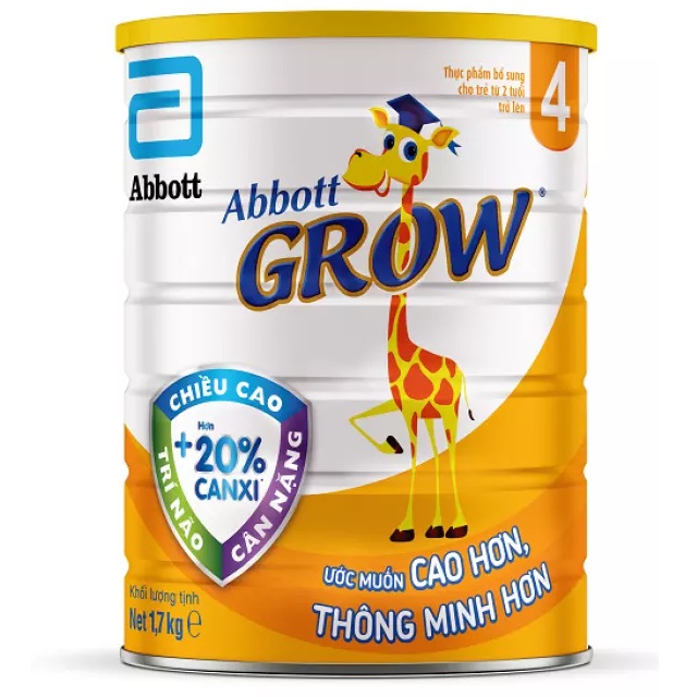 Sữa bột Abbott Grow 4 lon 1.7kg, cho trẻ từ 2 tuổi