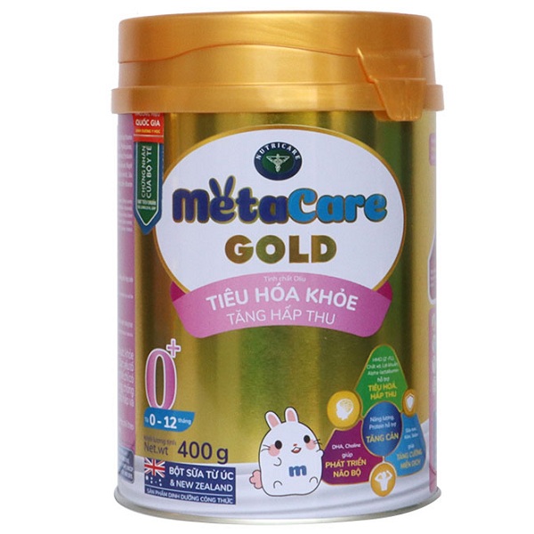 Sữa Metacare Gold 0+ lon 400g cho trẻ 0-12 tháng tuổi