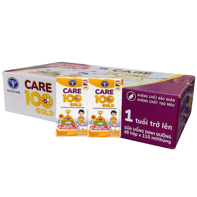 Sữa công thức pha sẵn Care 100 Gold hộp 110ml cho trẻ biếng ăn