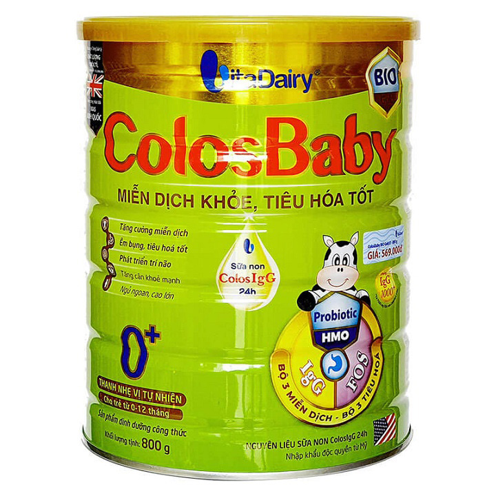 Sữa ColosBaby BIO Gold 0+, trẻ 0-12 tháng, hộp 800g