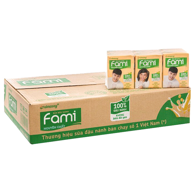 Sữa đậu nành nguyên chất Fami 200ml x 36 hộp