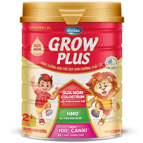 Sữa Dielac Grow Plus 2+ lon 850g cho trẻ 2-10 tuổi