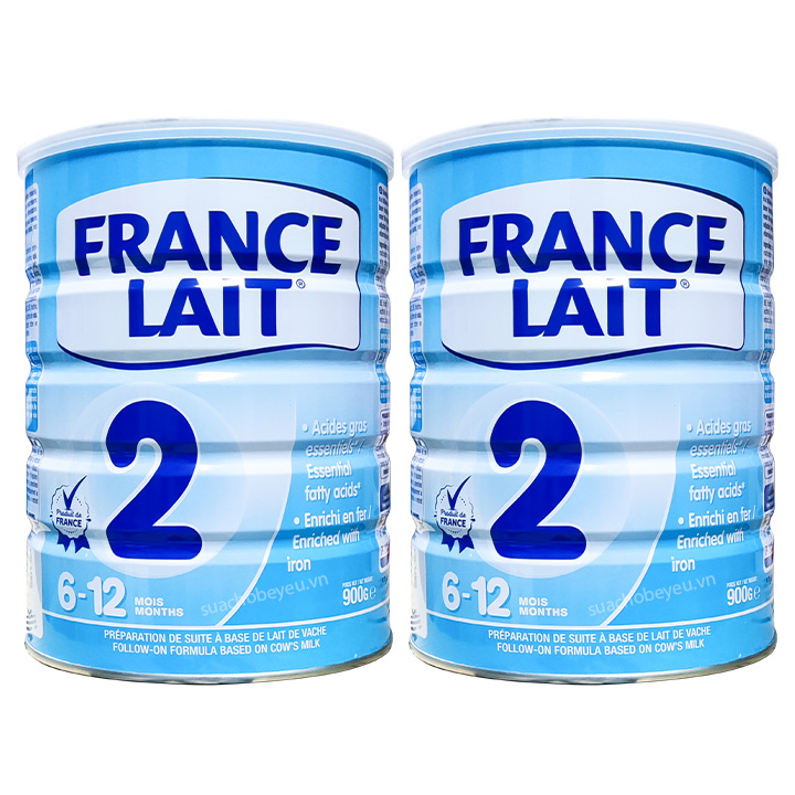 Combo 2 lon Sữa France Lait số 2 900g cho trẻ 6-12 tháng tuổi