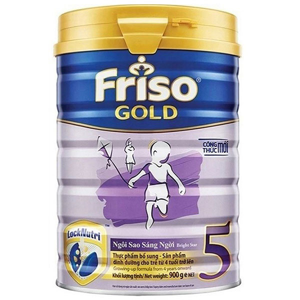 Sữa bột Friso Gold số 5 cho trẻ từ 4 tuổi, lon 900g