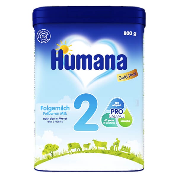 Sữa Humana Gold Plus số 2 hộp 800g cho trẻ 6-24 tháng