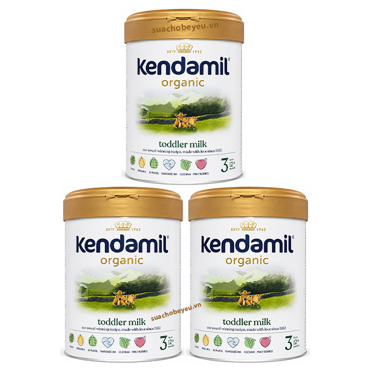 Combo 3 lon Sữa Kendamil Organic số 3 lon 800g cho trẻ 1-3 tuổi