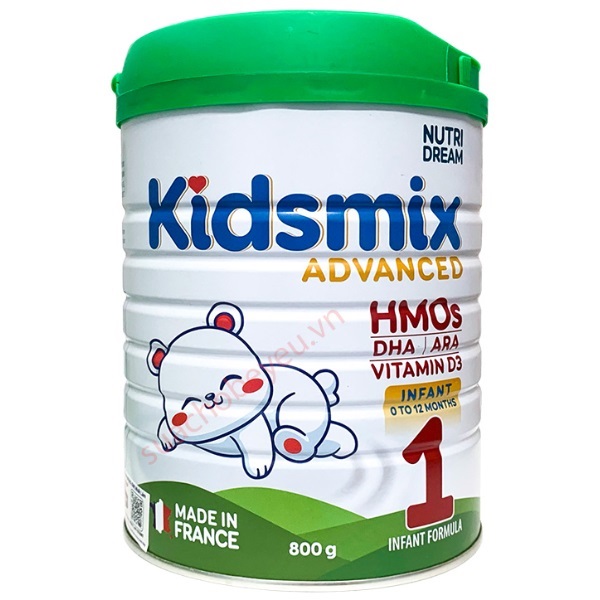 Sữa Kidsmix Advanced số 1 800g cho trẻ từ 0-12 tháng tuổi