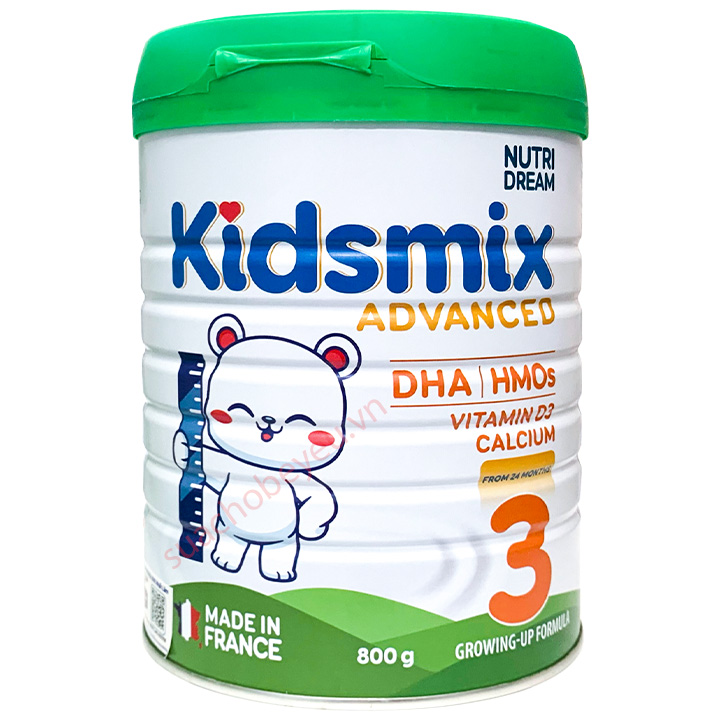 Sữa Kidsmix Advanced số 3 800g cho trẻ từ 24-36 tháng tuổi