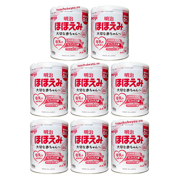Thùng lon sữa Meiji nội địa Nhật Bản 800g cho trẻ 0-1 tuổi