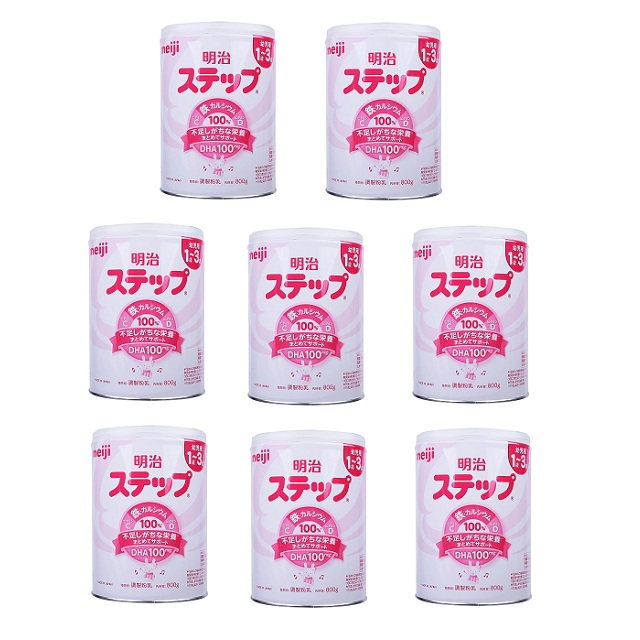 Thùng sữa Meiji nội địa Nhật Bản cho trẻ 1-3 tuổi, lon 800g
