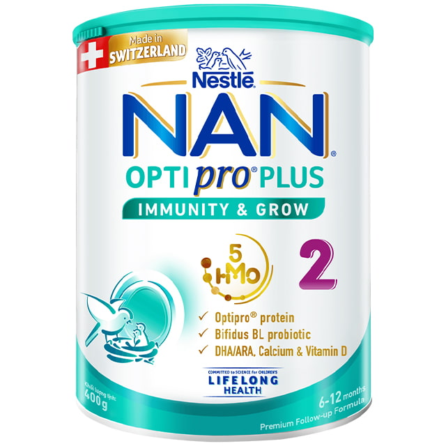 Sữa Nan Optipro Plus số 2 lon 400g cho trẻ 6-12 tháng