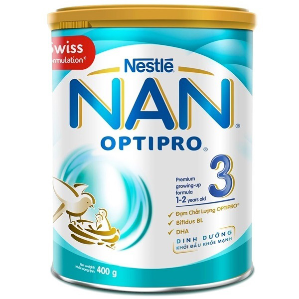Sữa bột Nan Optipro 3 lon 400g cho trẻ 1-2 tuổi