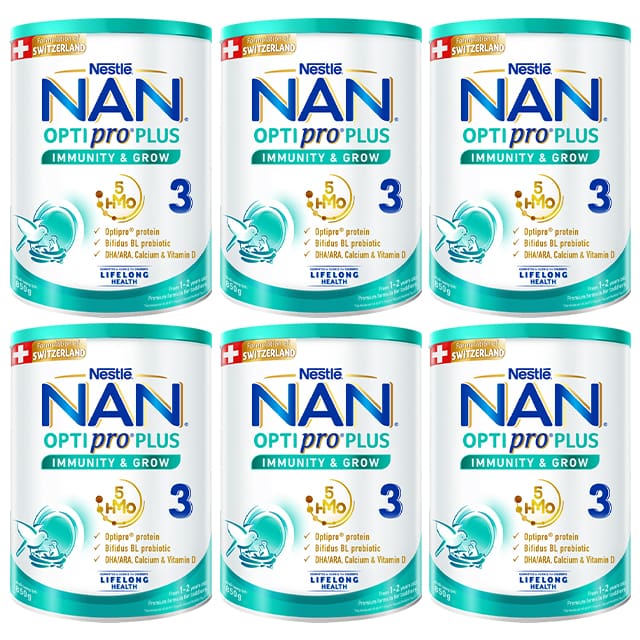 Thùng sữa Nan Optipro Plus số 3 lon 850g cho trẻ 1-2 tuổi