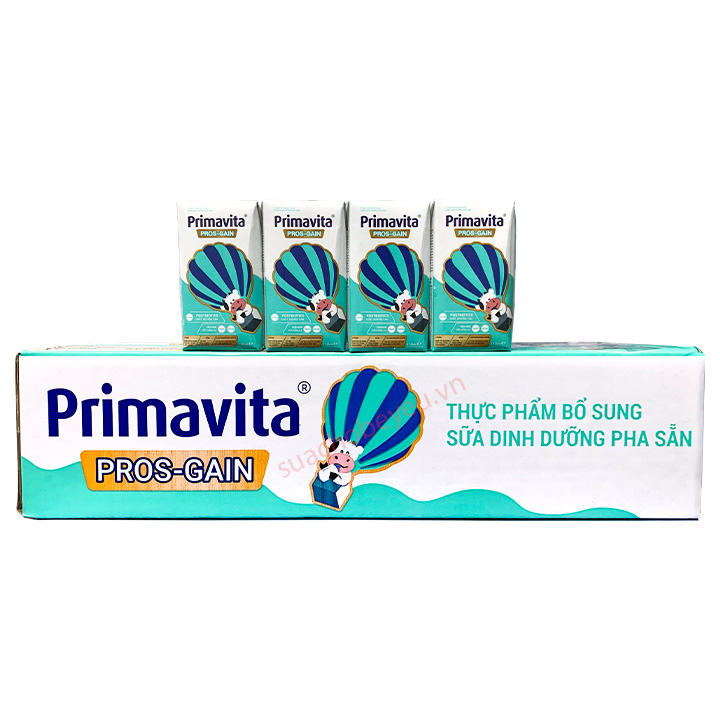 Thùng Sữa pha sẵn tăng cân Primavita Pros-Gain hộp 110ml
