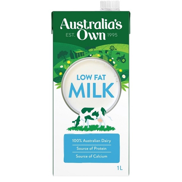 Thùng sữa tươi Australia's Own Milk Úc ít béo hộp 1L
