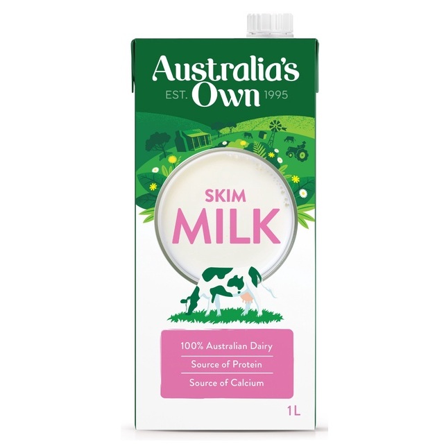 Sữa tươi Australia's Own Milk Úc không béo hộp 1 lít