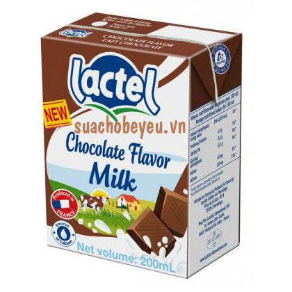 Sữa tươi tiệt trùng Lactel hương Socola, hộp 200ml