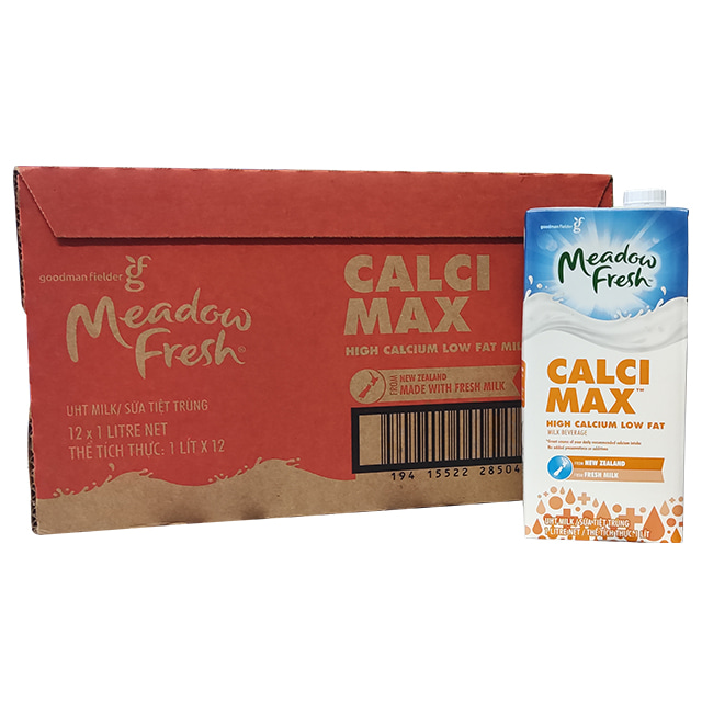 Sữa tươi Meadow Fresh bổ sung Canxi 12 hộp 1 lít