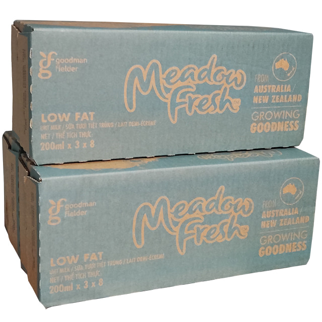 Combo 3 thùng Sữa tươi Meadow Fresh New Zealand ít béo, 200ml