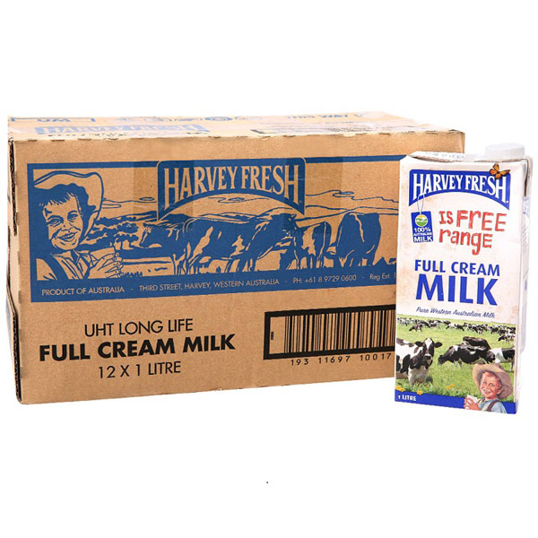 Sữa tươi Úc nguyên kem Harvey Fresh 12 hộp 1 lít
