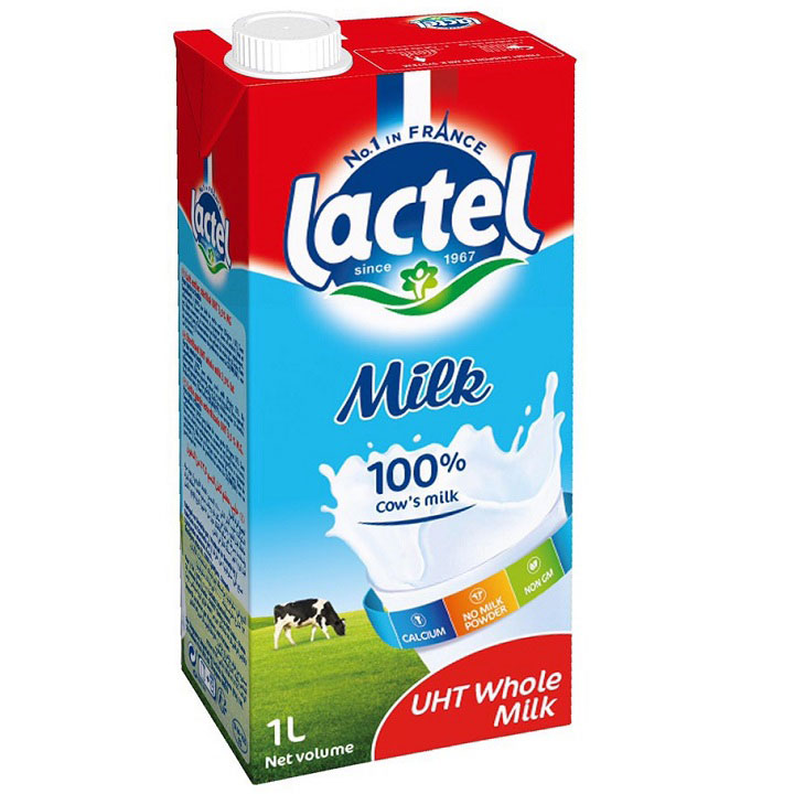 Sữa tươi nguyên kem Lactel Pháp hộp 1 litre