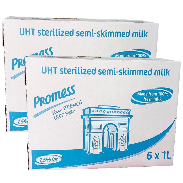 Thùng sữa tươi Promess Pháp ít béo 12 hộp 1 lít
