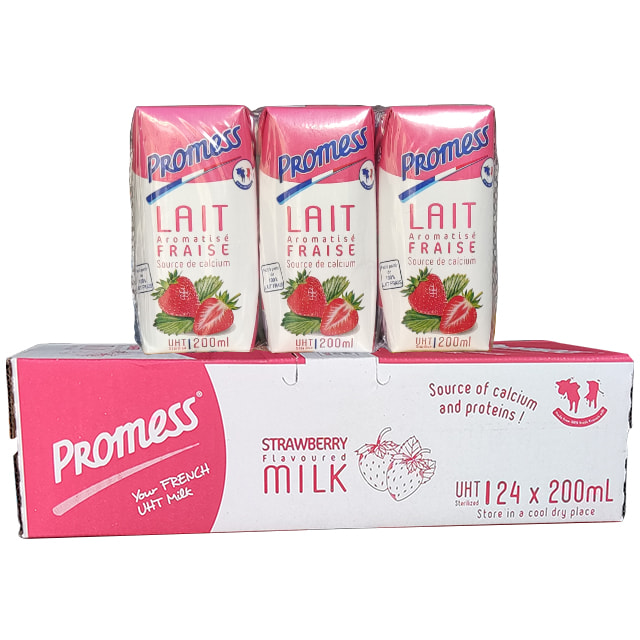 Thùng sữa tươi Promess Pháp vị dâu hộp 200ml