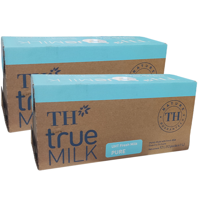 Combo 2 thùng sữa Tươi TH True Milk Nguyên Chất hộp 1L