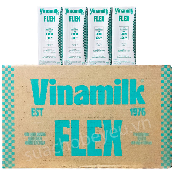 Sữa tiệt trùng Vinamilk Flex không Lactose hộp 180ml