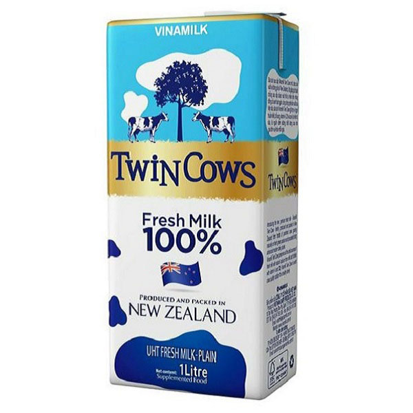 Sữa Tươi Không Đường Vinamilk Twin Cows 1 lít.