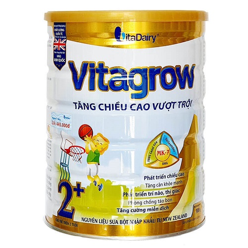 Sữa Vitagrow 2+ tăng chiều cao cho trẻ trên 2 tuổi lon 900g