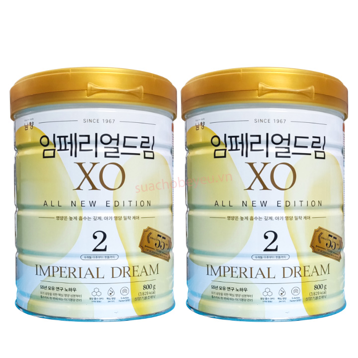 Combo 2 lon Sữa XO số 2 nội địa Hàn Quốc lon 800g cho trẻ 6-12 tháng tuổi