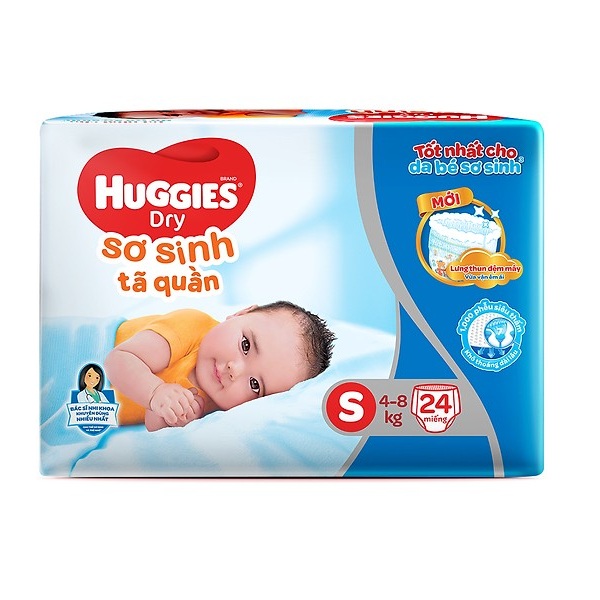 Tã quần Huggies Dry size S 24 miếng trẻ 4-8kg