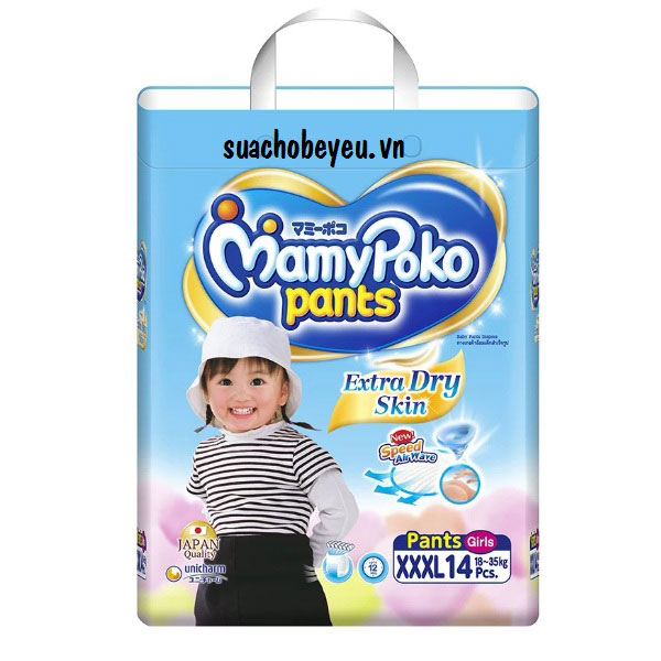 Tã quần Mamypoko XXXL-14 miếng bé gái 18-35kg